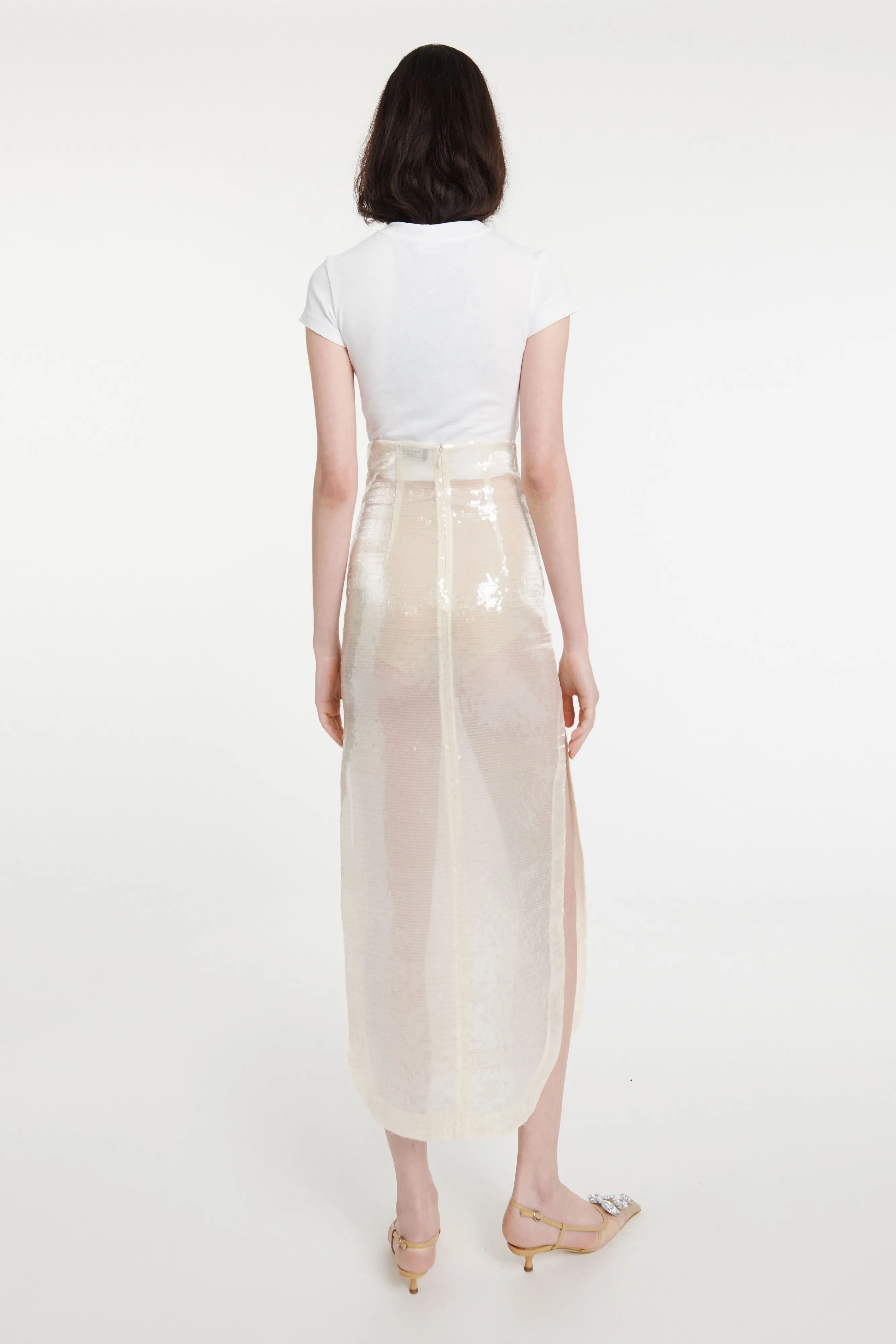 Sequined Skirt Ivory