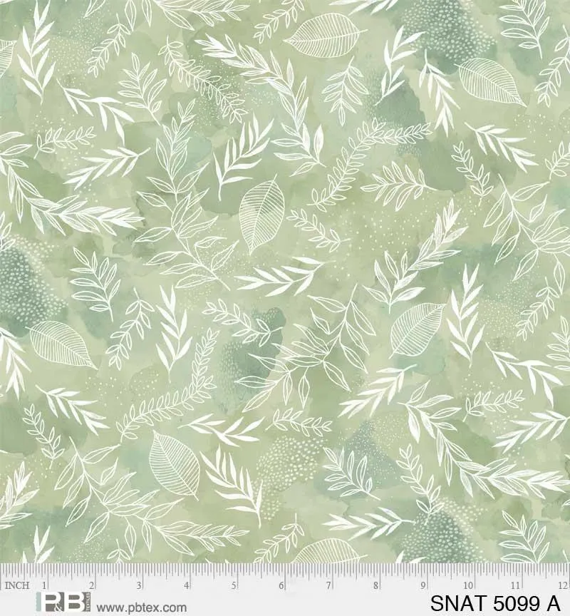Serene Nature by P & B Textiles  SPRIG TOSS/GREEN