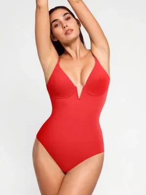 Shapewear Deep V-Neck Slimming One-Piece Swimsuit