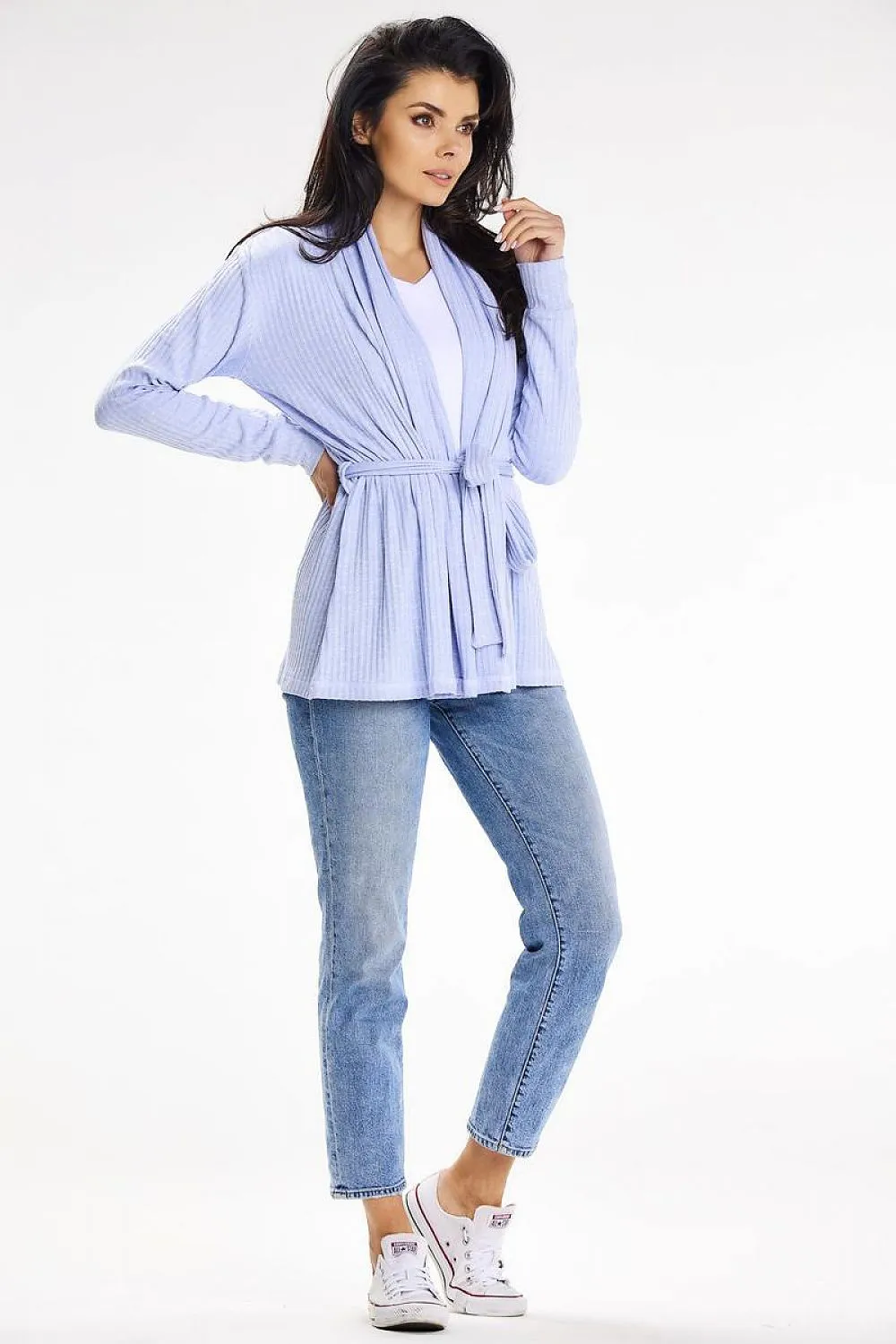 Shawl Collar Belted Cardigan