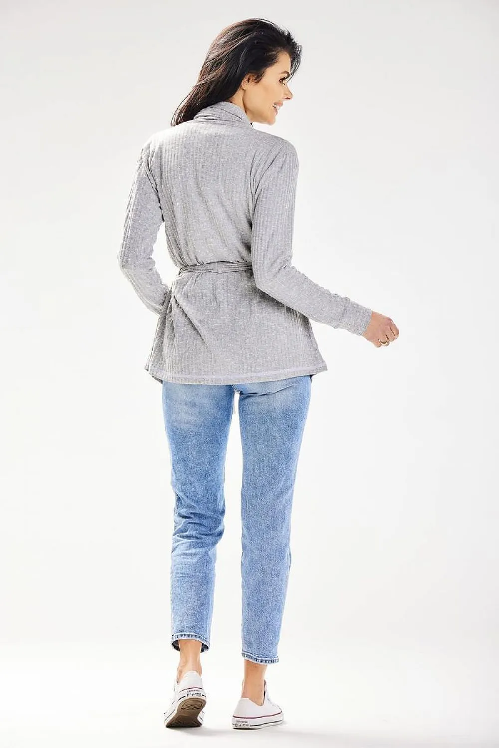 Shawl Collar Belted Cardigan