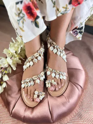 Shells & Diamond Anklet Flats