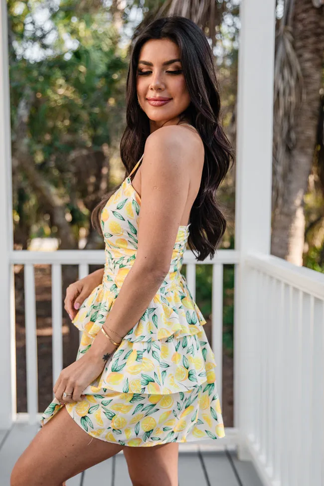 Signs Of Spring in Summer Sunshine Halter Ruffle Dress FINAL SALE