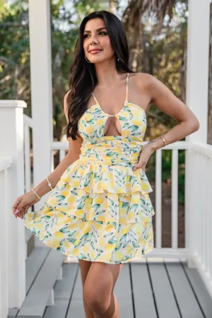 Signs Of Spring in Summer Sunshine Halter Ruffle Dress FINAL SALE