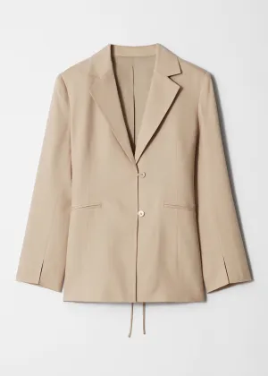 Single-Breasted Lace-Up Blazer