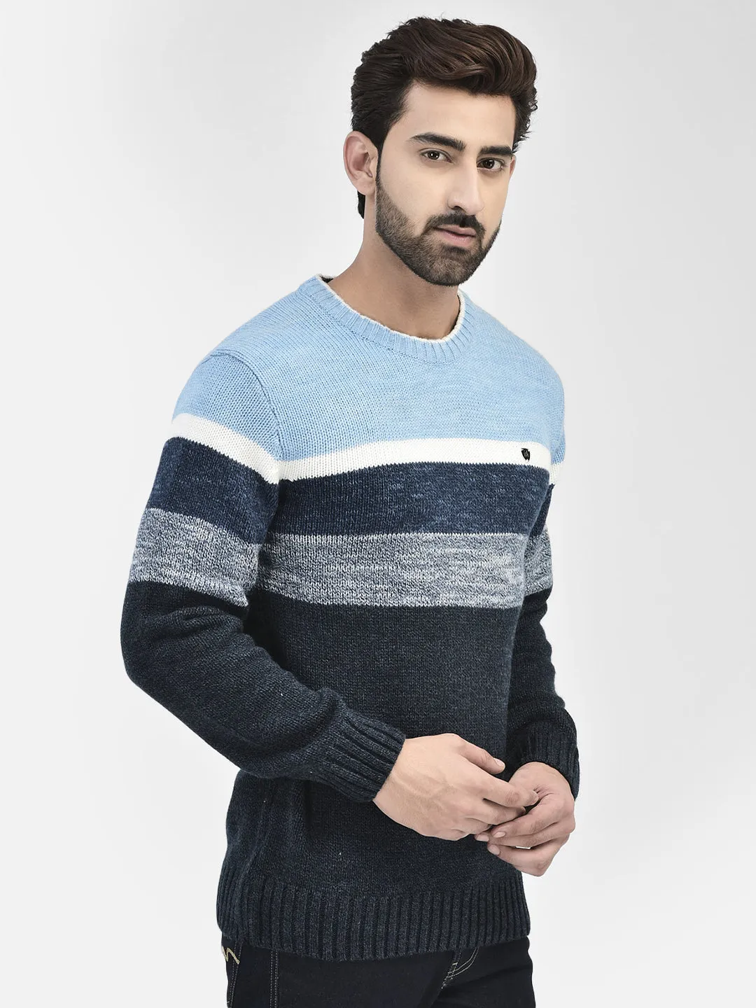 Sky Blue Stripes Sweaters