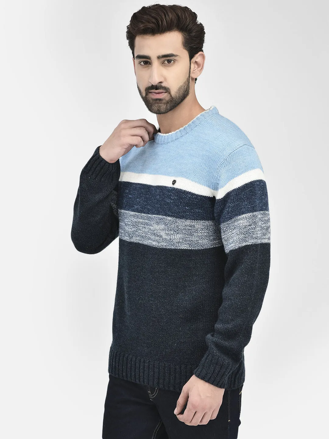 Sky Blue Stripes Sweaters