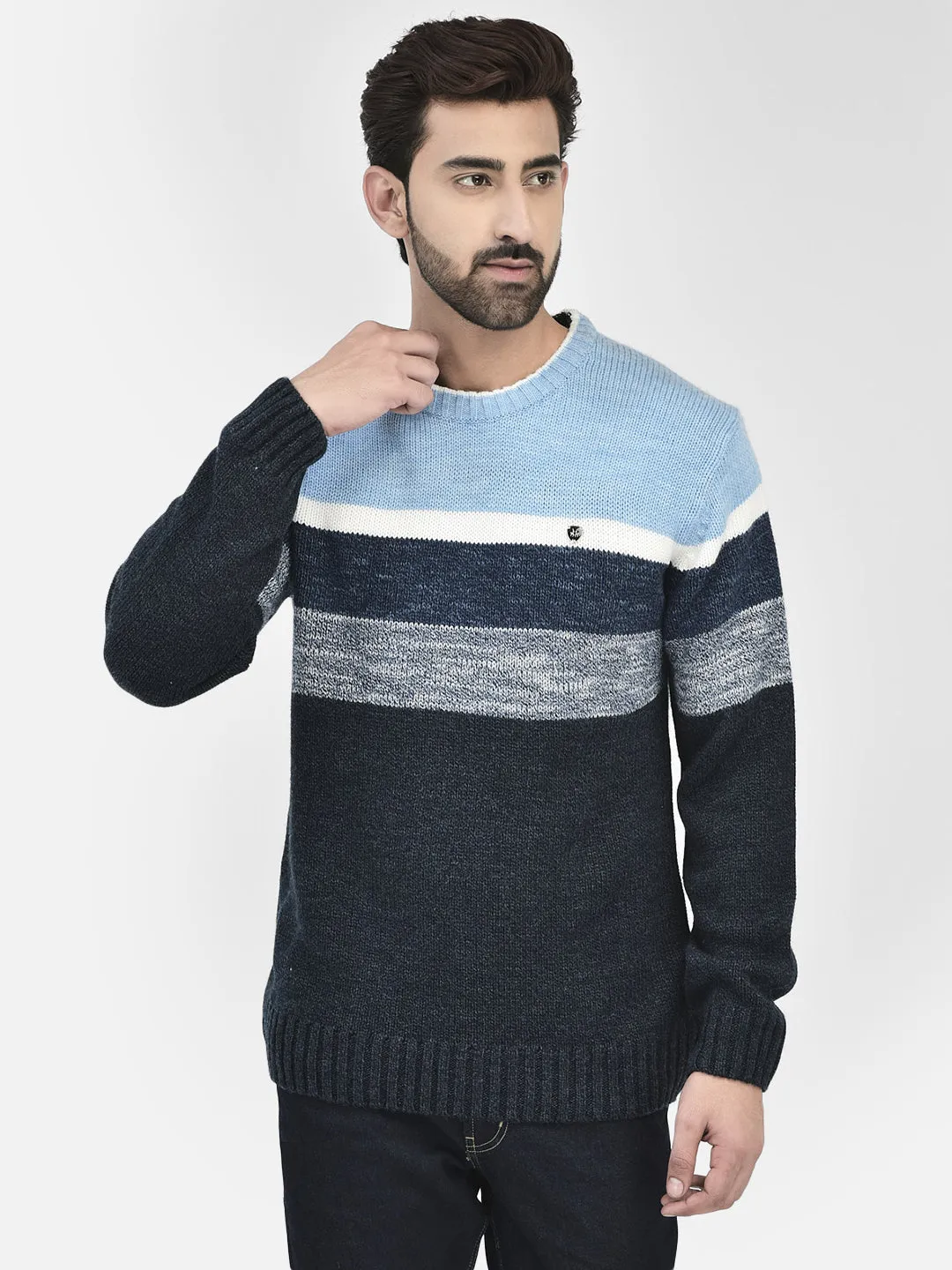 Sky Blue Stripes Sweaters