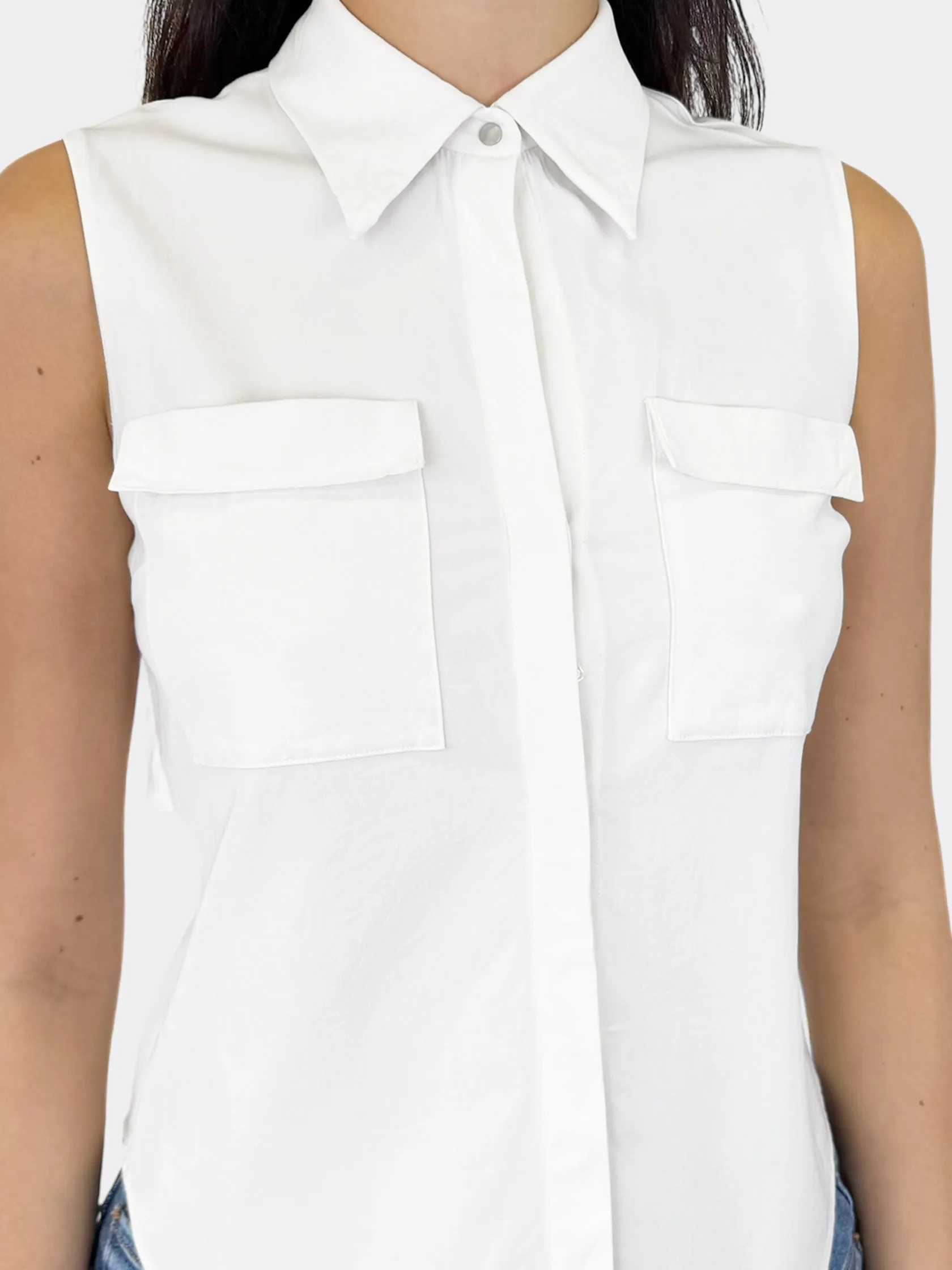 Sleeveless Button-Up Top - Size 2