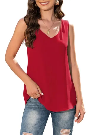 Sleeveless Chiffon Blouse Tank