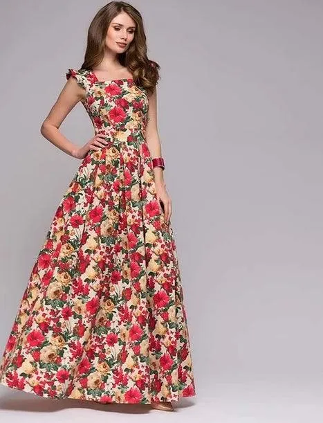 Sleeveless Ruffles Elegant Bohemian Dress