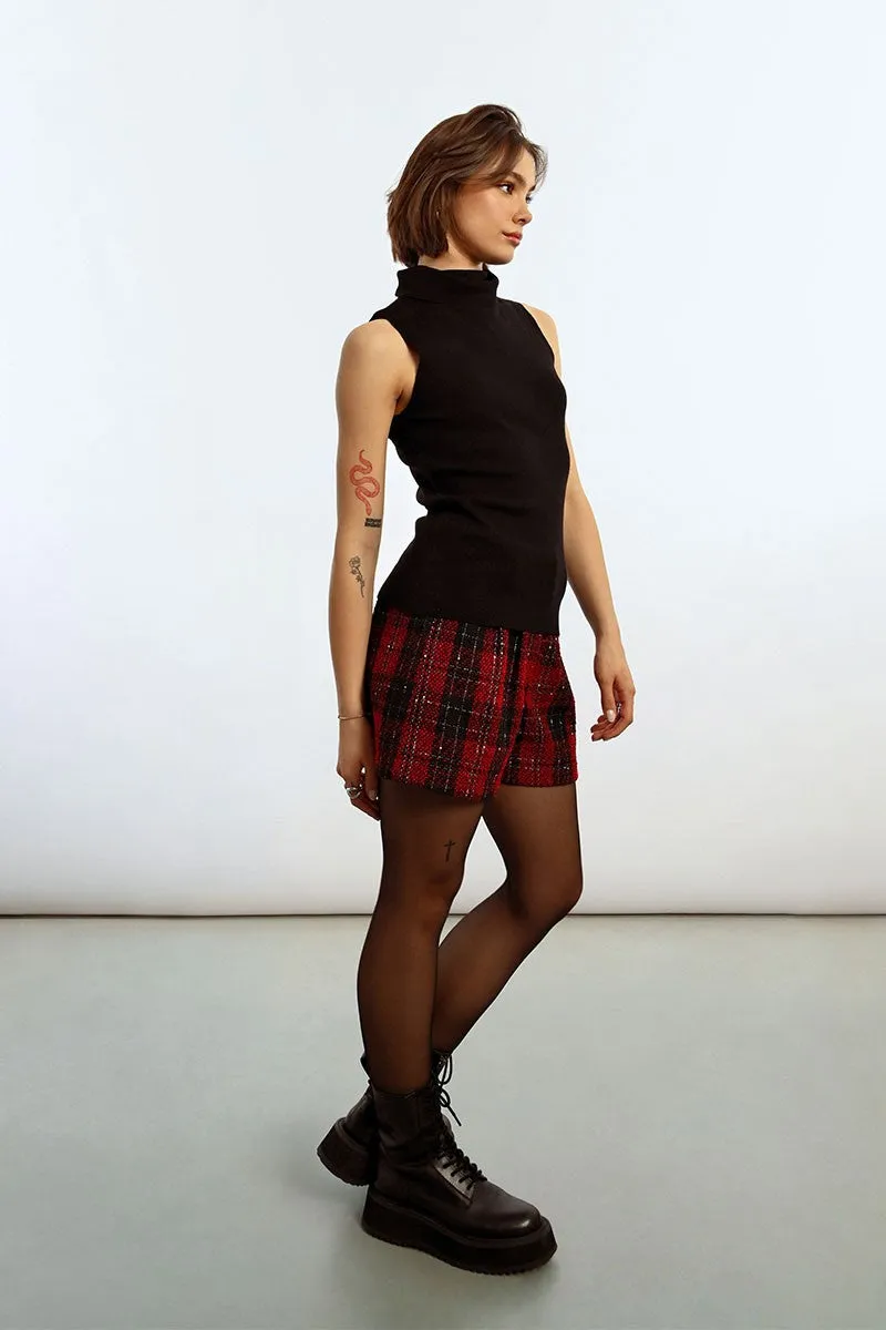 SLEEVELESS TURTLENECK SWEATER