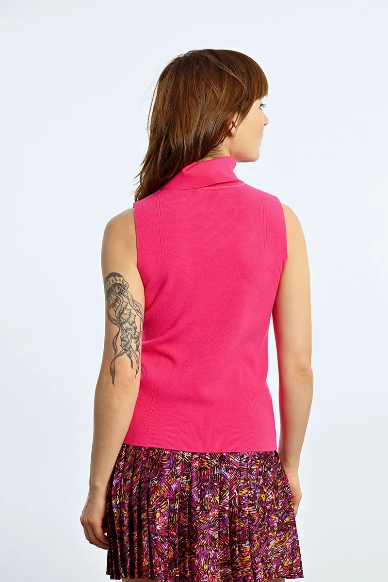 SLEEVELESS TURTLENECK SWEATER