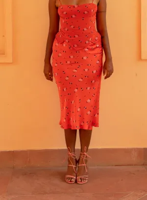 Slink Midi Skirt - Carnations