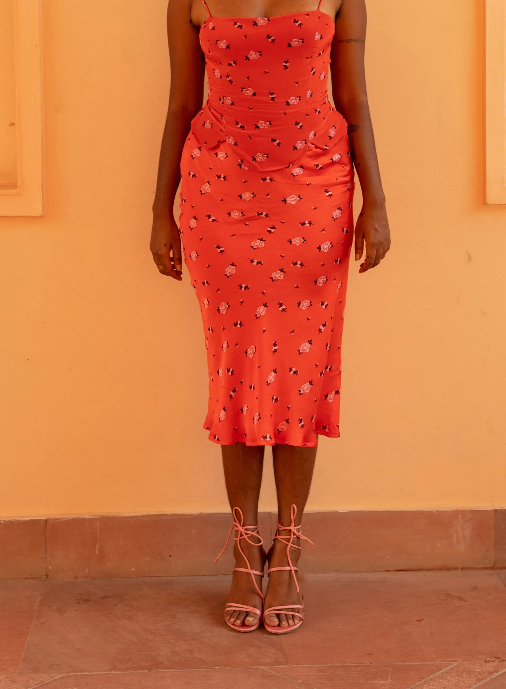 Slink Midi Skirt - Carnations