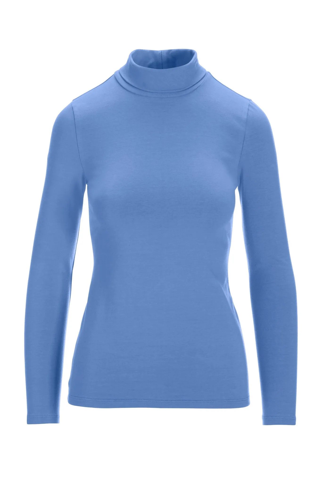 So Sexy Turtleneck Knit Top Silver Lake Blue