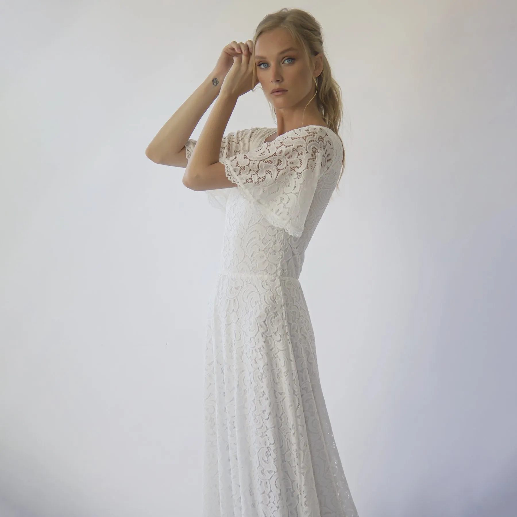 Square Neckline , Bohemian butterfly sleeves #1276