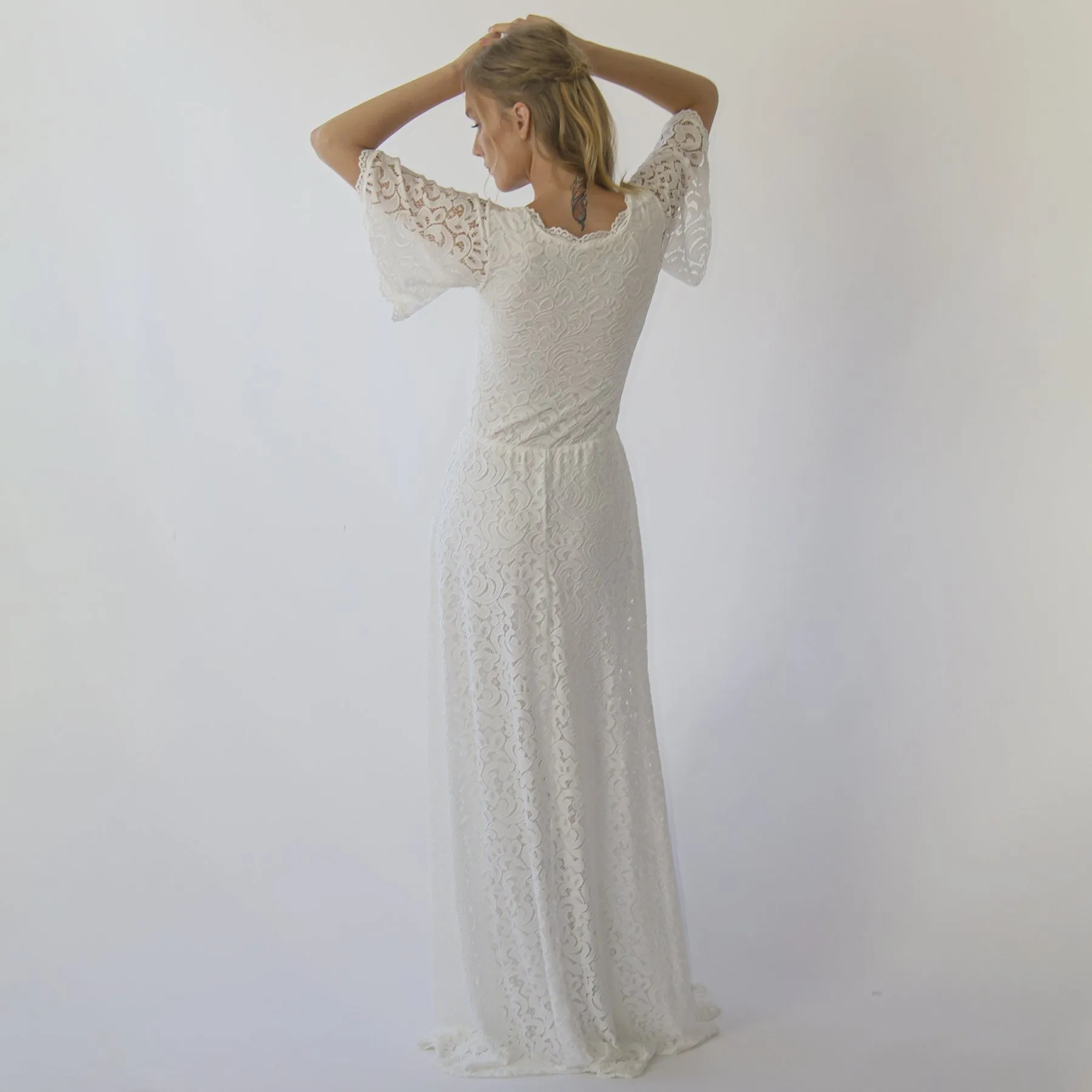 Square Neckline , Bohemian butterfly sleeves #1276