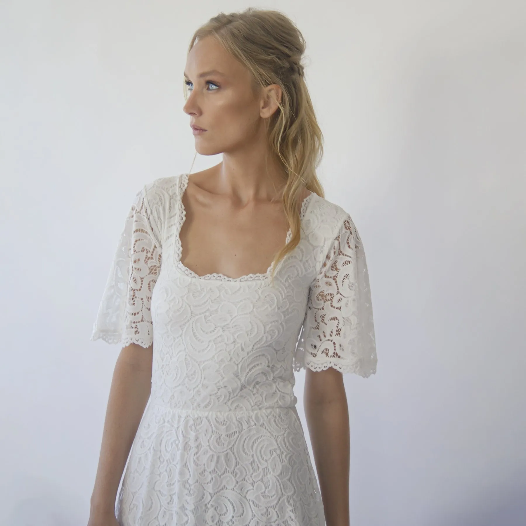 Square Neckline , Bohemian butterfly sleeves #1276