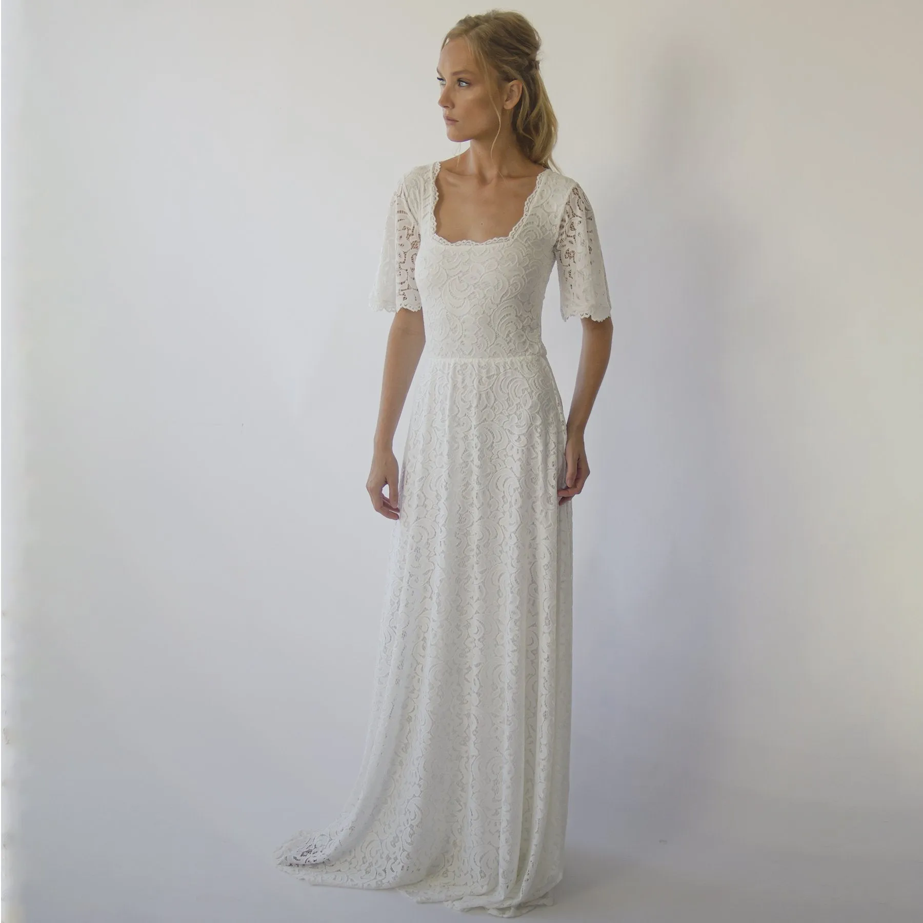 Square Neckline , Bohemian butterfly sleeves #1276