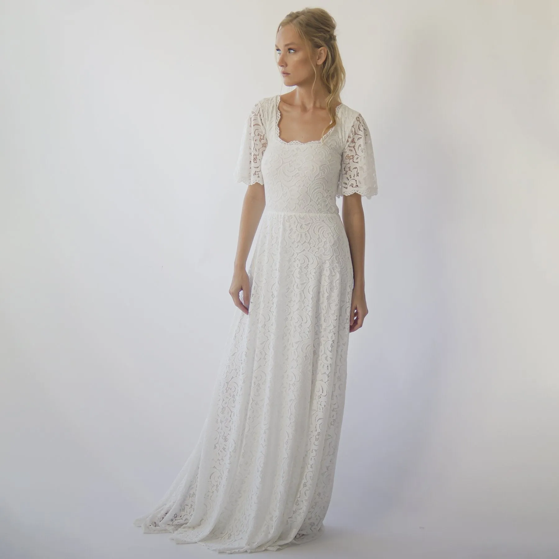 Square Neckline , Bohemian butterfly sleeves #1276