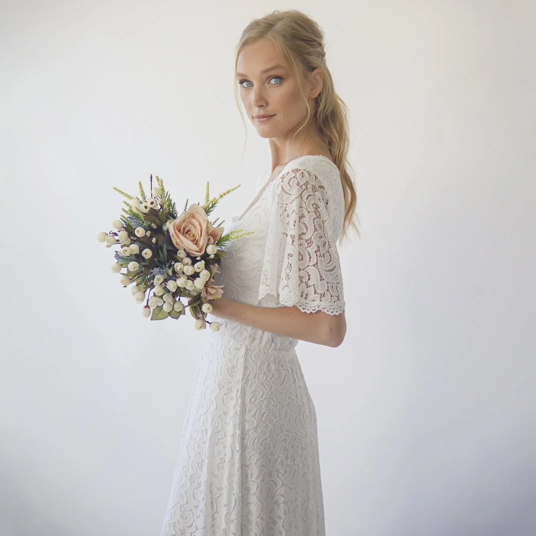 Square Neckline , Bohemian butterfly sleeves #1276