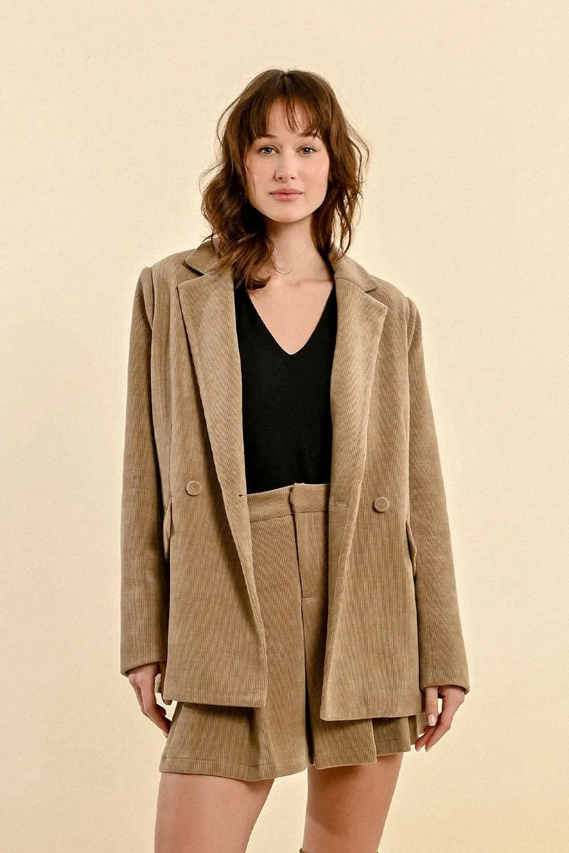 STRAIGHT VELVET BLAZER