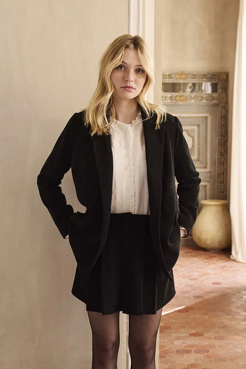 STRAIGHT VELVET BLAZER
