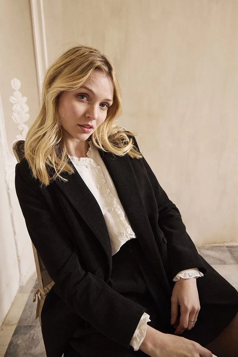 STRAIGHT VELVET BLAZER