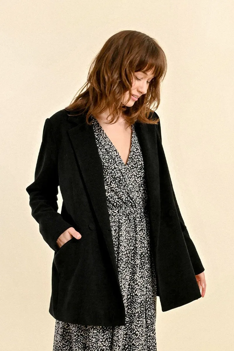 STRAIGHT VELVET BLAZER