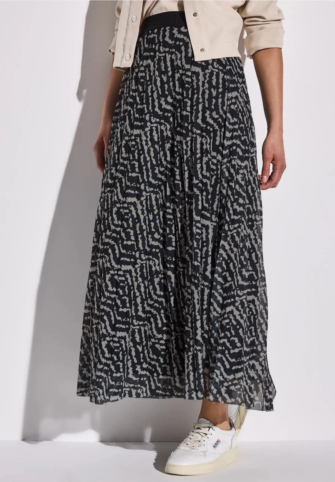 Street One Patterned pleated skirt