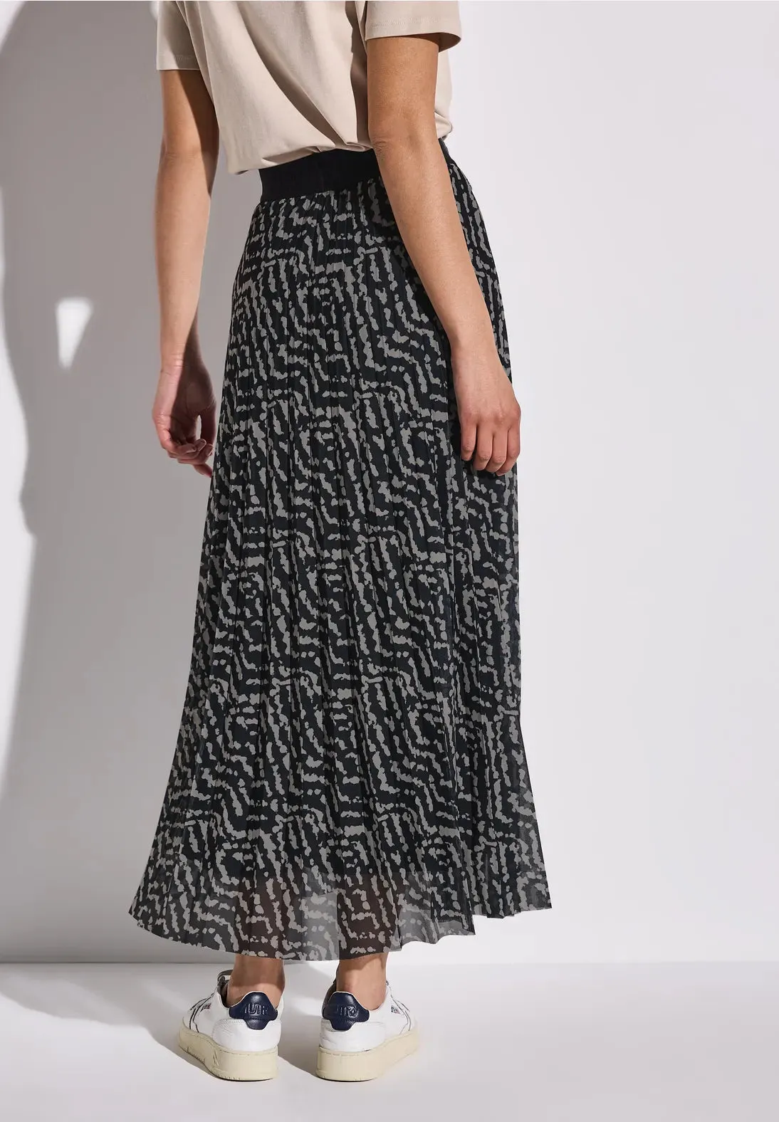 Street One Patterned pleated skirt