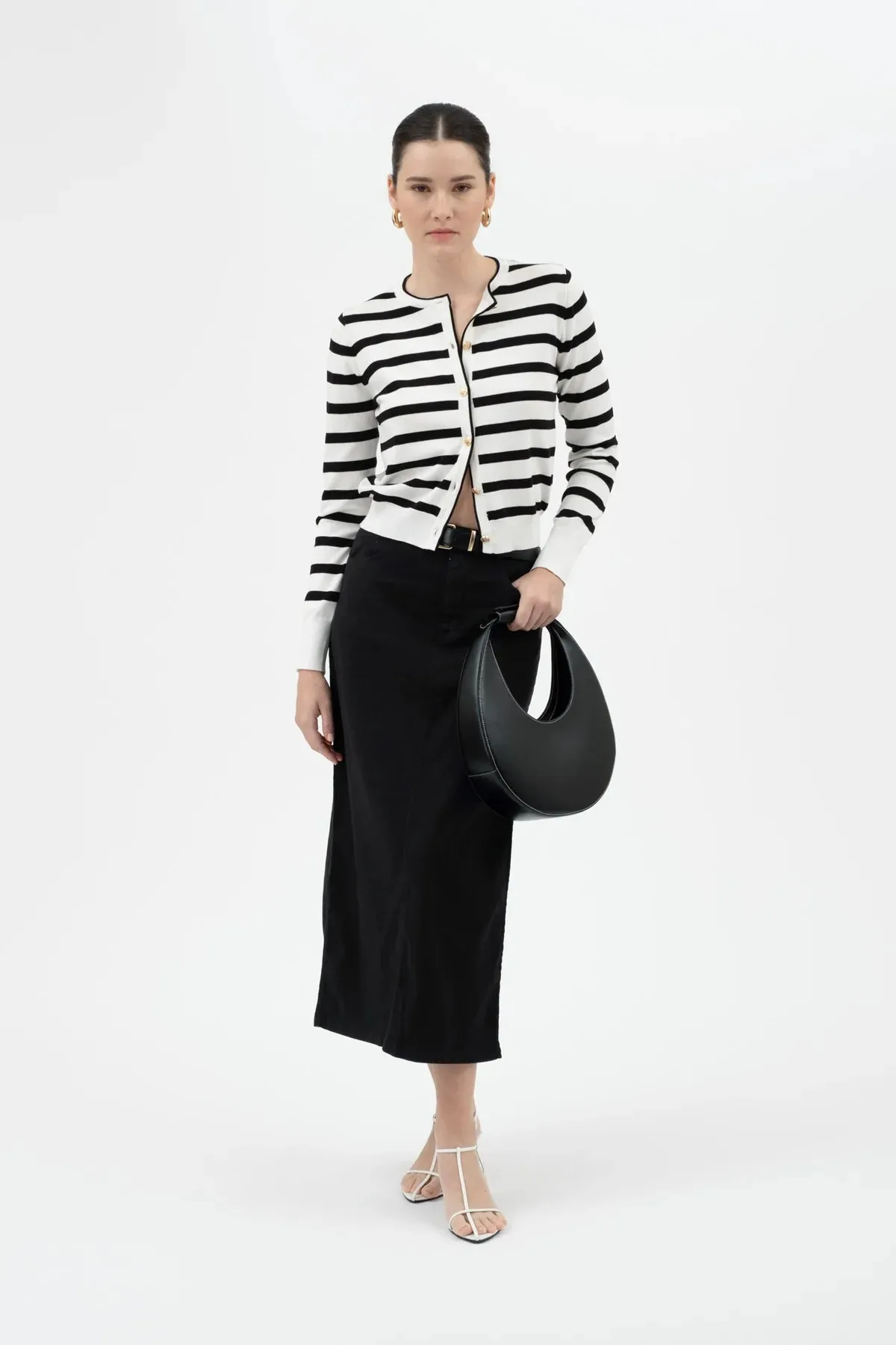 Striped Button Down Cardigan
