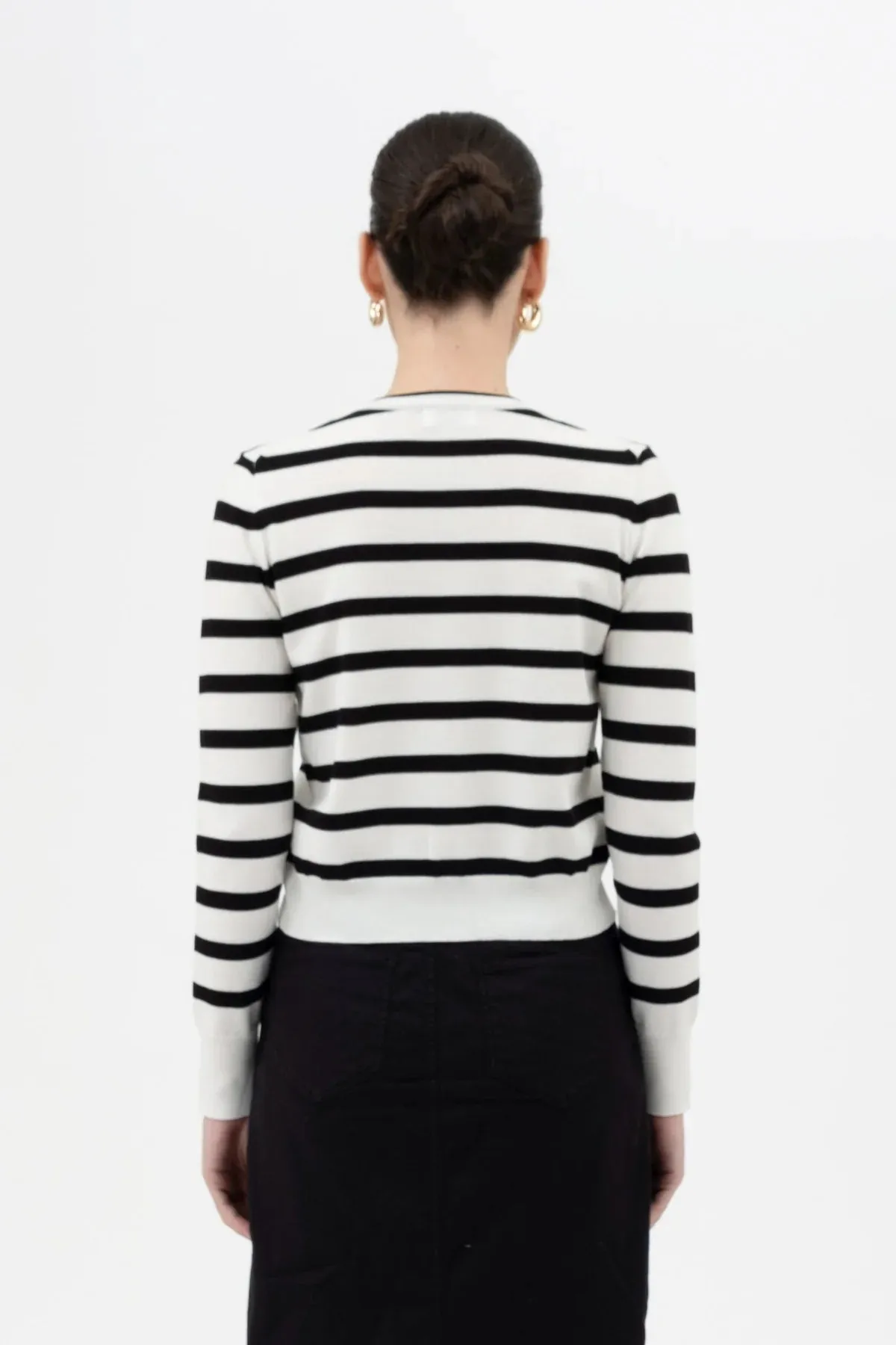 Striped Button Down Cardigan