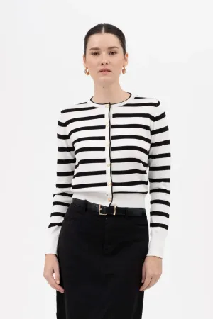 Striped Button Down Cardigan