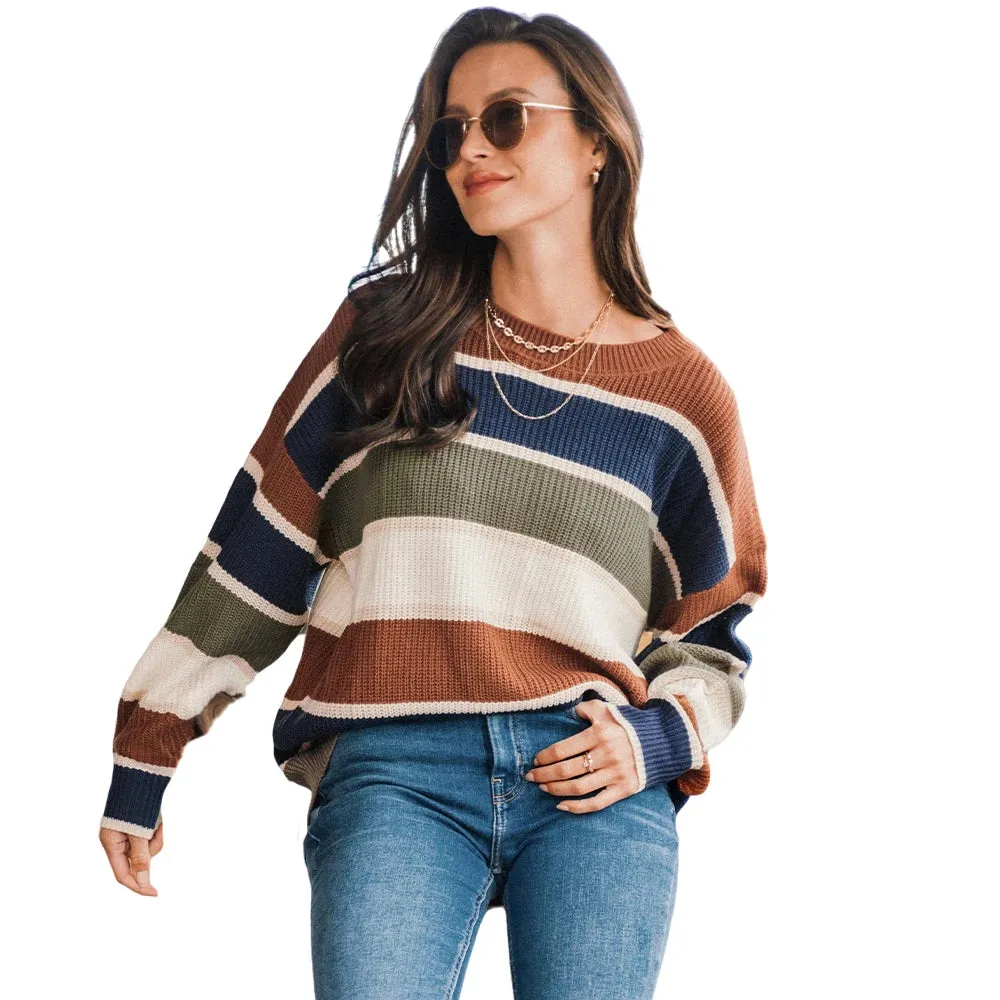 Striped Drop Shoulder Sweater