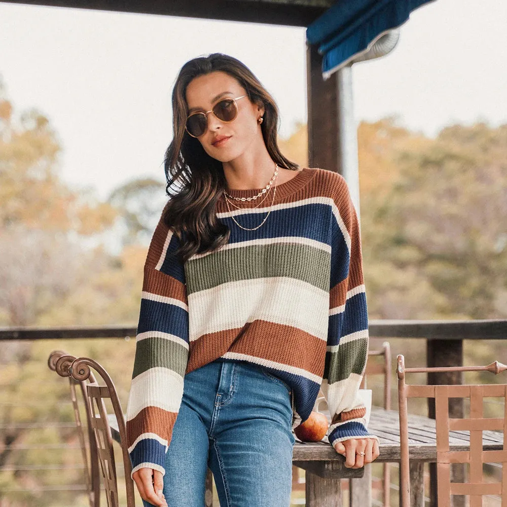 Striped Drop Shoulder Sweater