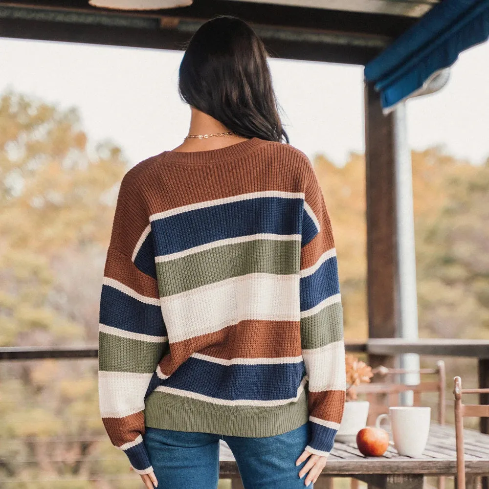 Striped Drop Shoulder Sweater