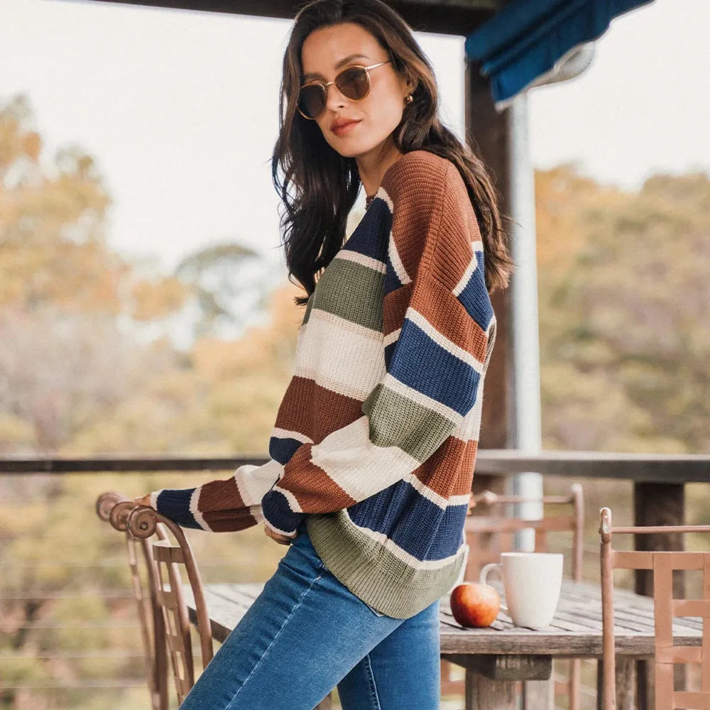 Striped Drop Shoulder Sweater