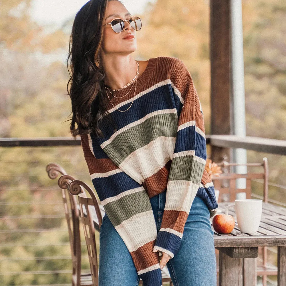 Striped Drop Shoulder Sweater