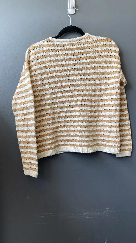 Striped Knit Cardigan Sweater