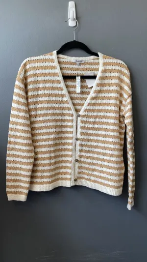 Striped Knit Cardigan Sweater