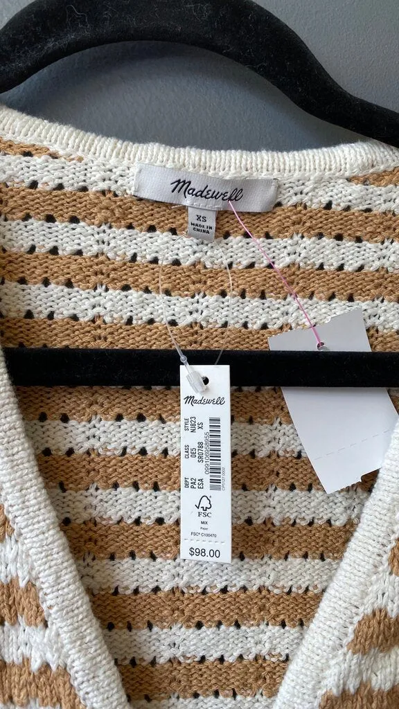 Striped Knit Cardigan Sweater