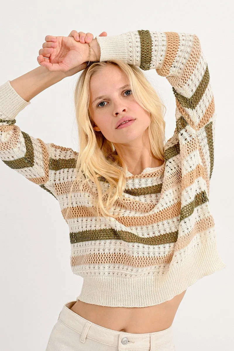 STRIPED OPENWORK JUMPER