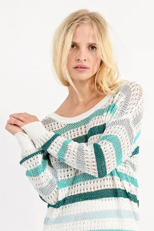 STRIPED OPENWORK JUMPER