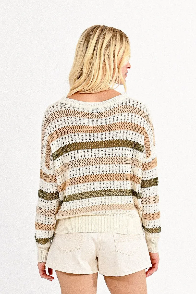 STRIPED OPENWORK JUMPER