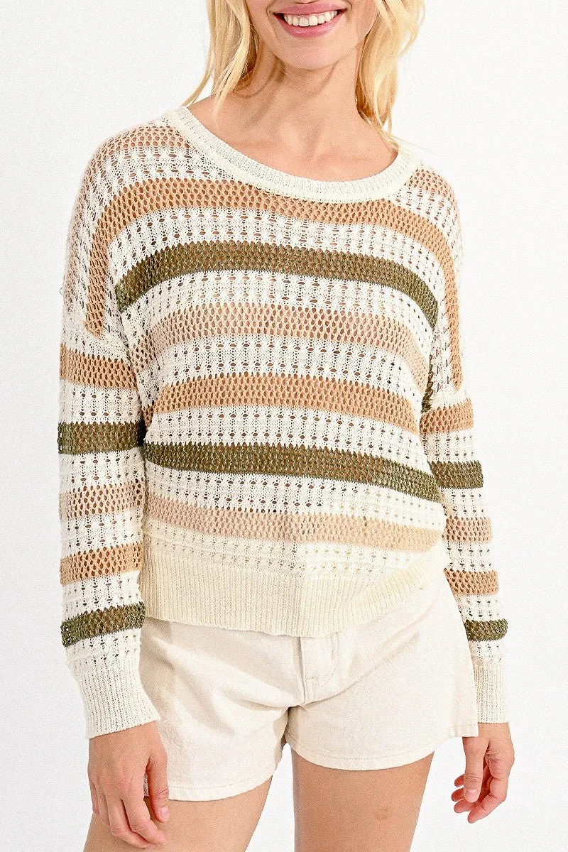 STRIPED OPENWORK JUMPER