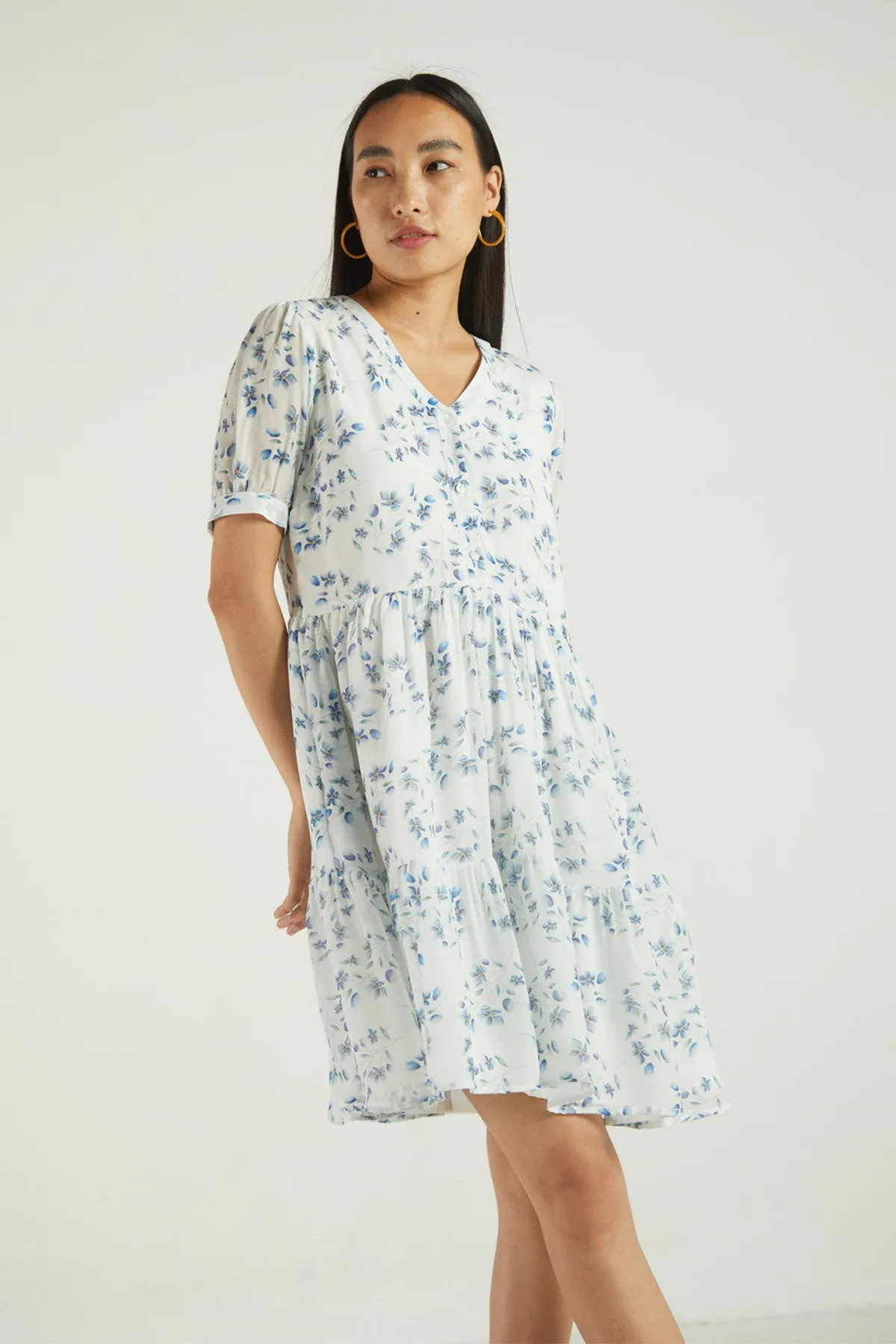 Summer Sunshine White Floral Dress