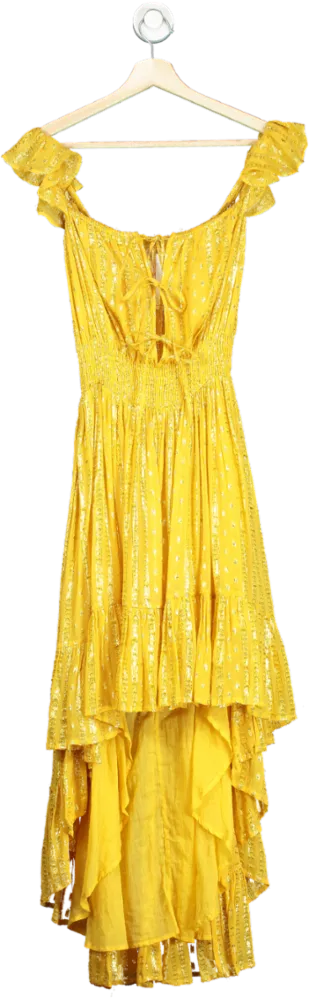 Sundress Yellow Sequin Maxi Dress UK XS/S
