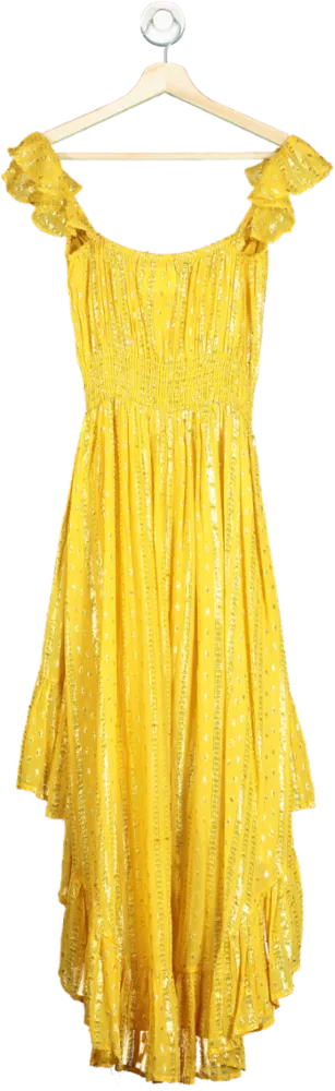 Sundress Yellow Sequin Maxi Dress UK XS/S